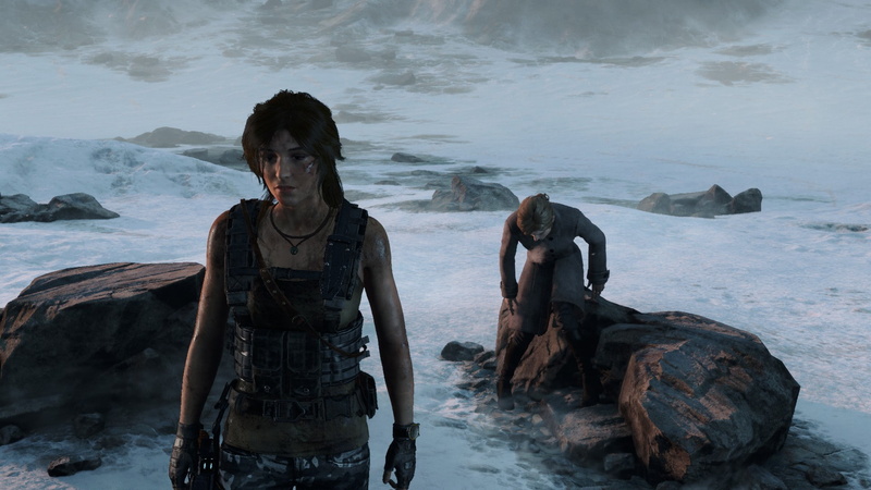 real people, day, Tomb Raider, Lara Croft, 1080P, solid, people, rock - object, sea, water, flowing water, Ultra Settings, nature, beach, lifestyles, pistol
