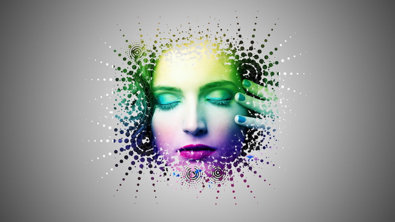 human body part, s, green color, computer, one person, robot, adult, abstraction, indoors, portrait, 1080P, photo, photoshop, studio shot, brush effect