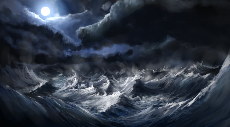 storm, sea, art, extreme weather, power, scenics - nature, environment, beauty in nature, outdoors, power in nature, Stormy, 4K, storm cloud, night, turbulence