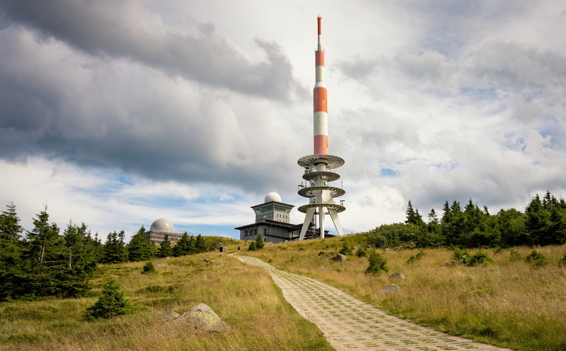 Tower, Scenery, wernigerode, brocken, sky, 5K, day, tree, cloud - sky, industry, Landscape, direction, Clouds, land, View, built structure, mountain, Summit