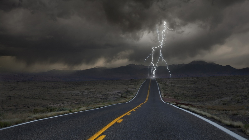 x, 1080P, dimension, view, storm, nature, deserts, colorado, desert, wallpape, roads, strike, lightning, art, Clouds, hd, door