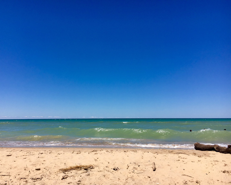 summer, beauty in nature, lake, wave, 2K, sand, copy space, nature, scenics - nature, beach, michigan, horizon, horizon over water, clear sky, landscape
