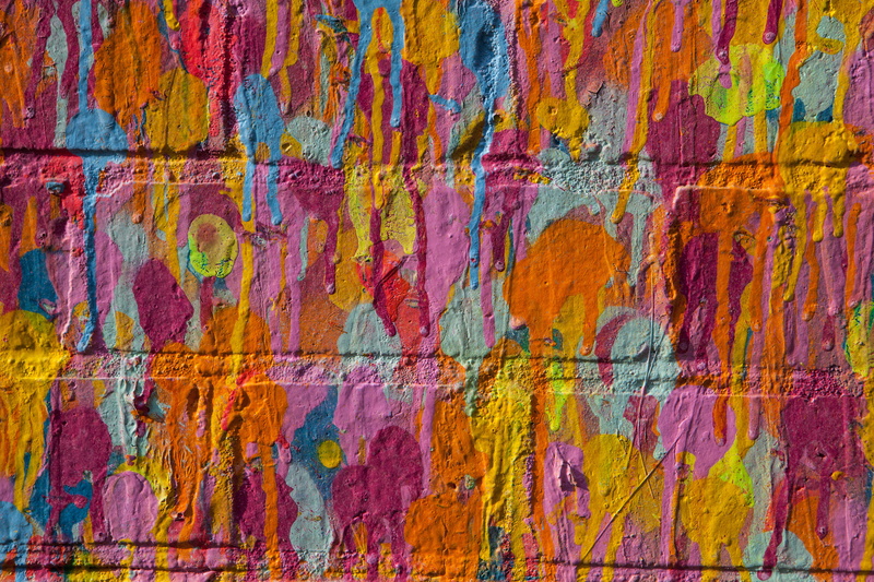 pattern, close-up, paint, coloured, close, vibrant, full frame, east, red, day, 4K, textures, abstract, london, brick wall, art and craft, yellow, backgrounds