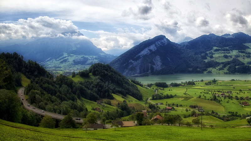 forest, clouds, 1080P, snow, rock, nature, scenic, sky, tourism, park, range, hill, grass, high, travel, field, meadow, summer, alpine, natural elevation