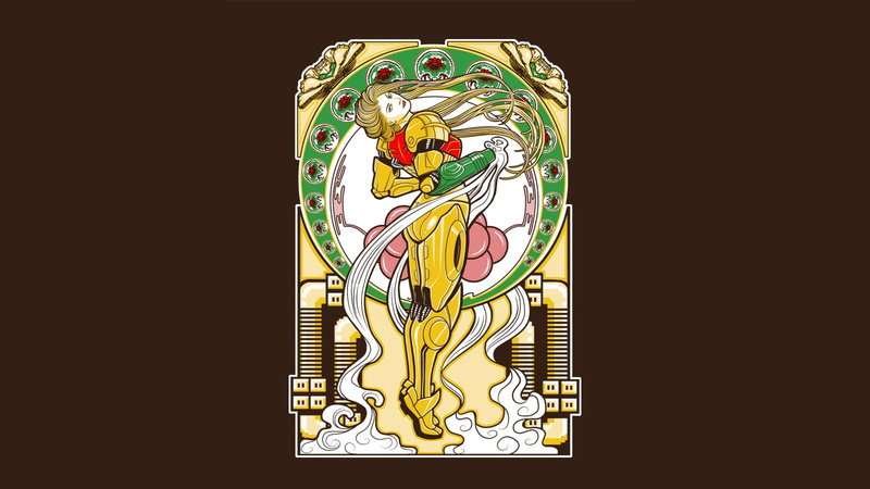 720P, Samus Aran, Metroid, Alphonse Mucha