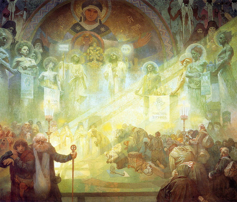 Alphonse Mucha, Mount Athos, The Slavic epos, 1926, 1080P
