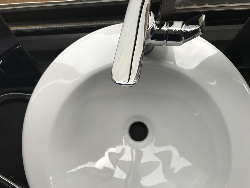 day, close-up, no people, directly above, hygiene, stainless, white, high angle view, wash, chrome, indoors, from above, toilet, motor vehicle, sink, bathroom
