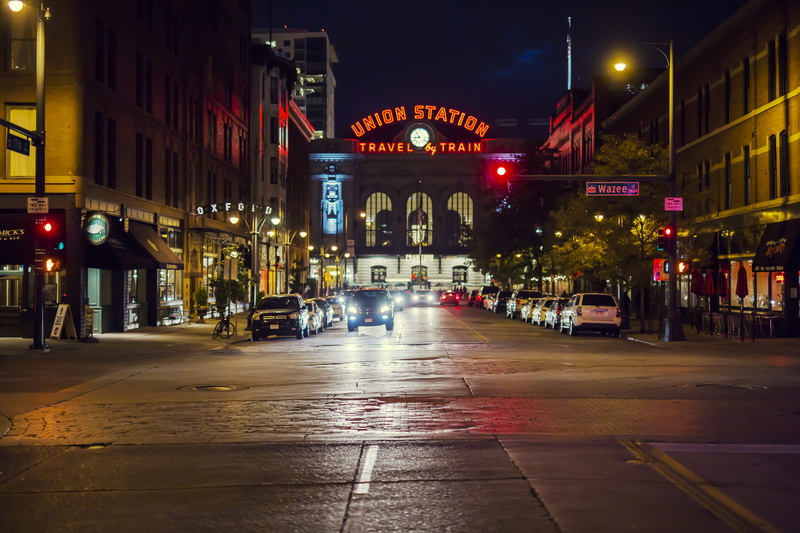 outdoors, built structure, mode of transportation, incidental people, land vehicle, night, united states, car, city life, city street, lodo, 5K, the way forward