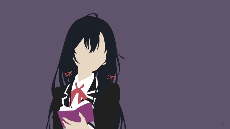 Yukinoshita Yukino, standing, leisure activity, lifestyles, one person, real people, waist up, anime, three quarter length, women, purple background, adult