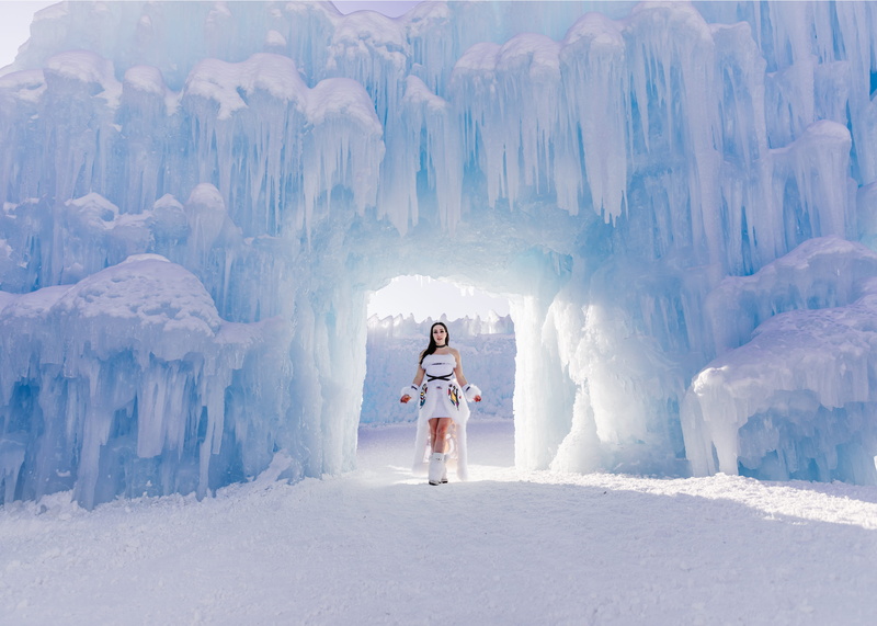 extreme weather, woman, art, glacier, warm clothing, icicle, winter, full length, iceberg, painting, nature, cold temperature, water, edmonton, day, clothing