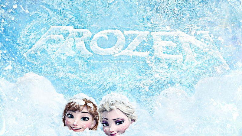 Snow, females, headshot, 1080P, women, people, togetherness, beautiful woman, looking at camera, winter, smiling, Elsa (Frozen), blue, human face, Frozen