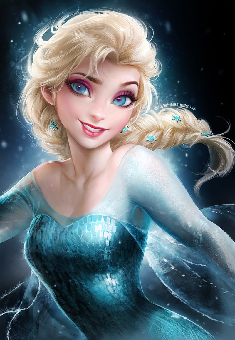 Disney, Princess Elsa, Frozen (movie), Blue Dress, 720P