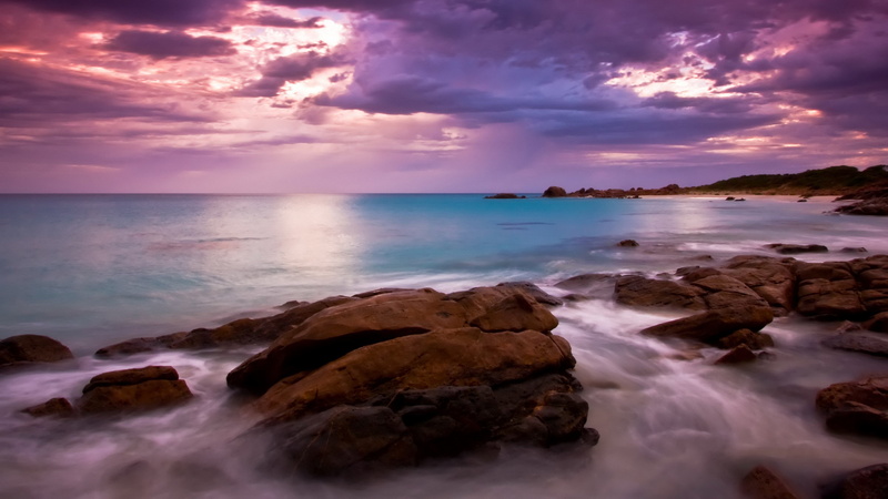 cloud - sky, long exposure, beauty in nature, tranquil scene, rock, horizon over water, rock - object, water, sea, horizon, sky, land, 4K, scenics - nature