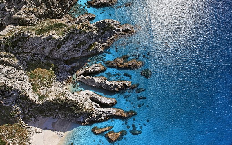 tranquility, rock, shores, outdoors, tranquil scene, wallpap, windows, day, nature, sea, idyllic, body, desktop, beach, rock formation, 1080P, italy, sunny