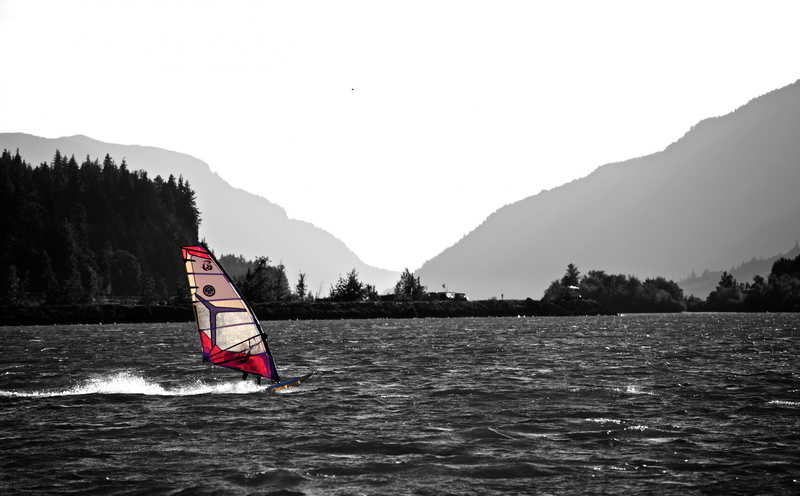 day, hood river, beauty in nature, Surfing, sailboat, scenics - nature, Oregon, Extreme, 5K, flag, clear sky, patriotism, non-urban scene, tree, outdoors