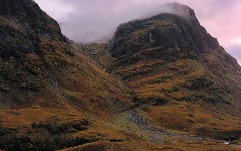 1080P, Fog, Scotland, Mountain, Mountains, Highlands, Glen, Glen Coe