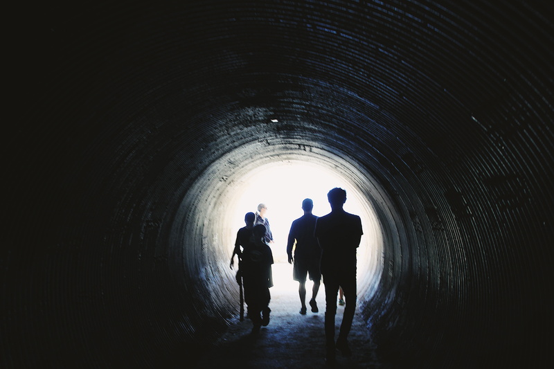 light at the end of the tunnel, bixby creek bridge, togetherness, architecture, california, women, indoors, full length, men, usa, 4K, the way forward