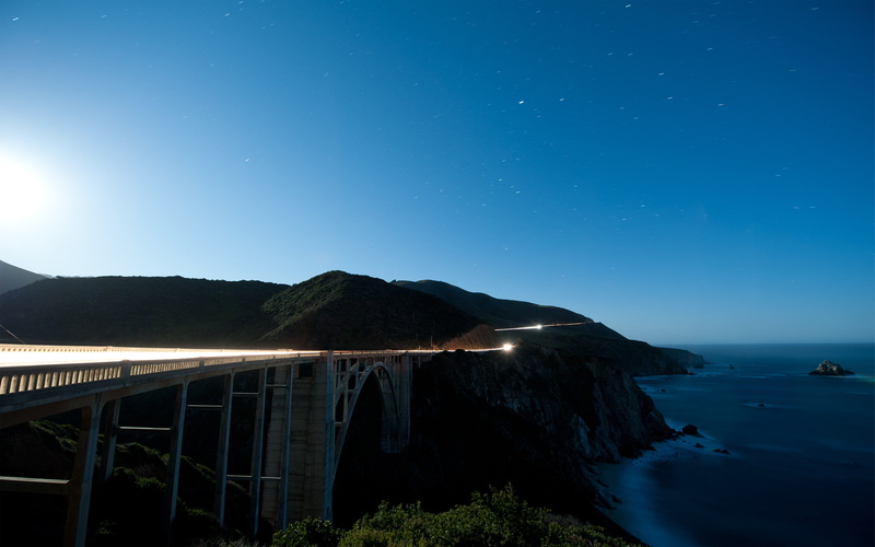 bridge, cabrillohighway, 2K, coastal, roads, creek, california, nikond700, montereycalifornia, water, nikon, cliffs, nikonaf‑snikkor14‑24mmf/2.8ged, blue