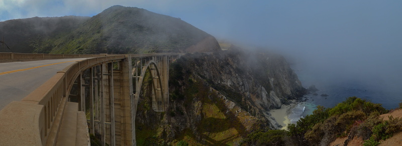 mountain, bridge - man made structure, environment, outdoors, bridge, stone, pacific, ocean, deep, america, highway, sea, day, scenics - nature, cliffs