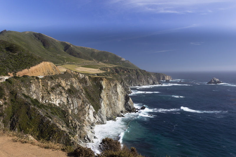 blue sky, scenic, mountain, rocks, environment, water, scenic drive, refreshing, tranquility, blue water, sea, rocky coastline, summer sand, california