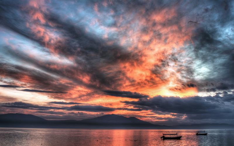 majestic, Mexico, dramatic sky, tranquil scene, horizon over water, horizon, sea, black, beauty in nature, nature, landscape, 2K, water, scenics - nature