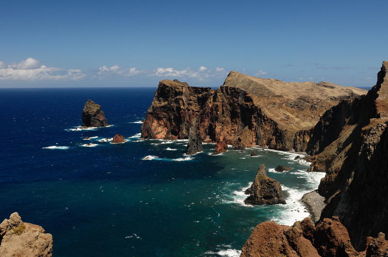 stack rock, solid, cliff, horizon over water, idyllic, island, water, clear, coast, no people, eroded, blue, white, scenics - nature, rocky coast, rock formation
