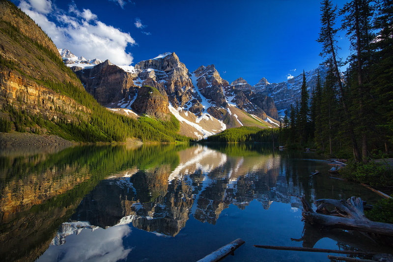 Albert, mountains, Banff, Moraine Lake, Alberta, trees, reflection, Canada, Valley of the Ten Peaks, 1080P, Valley of the Ten peaks., lake, Banff National