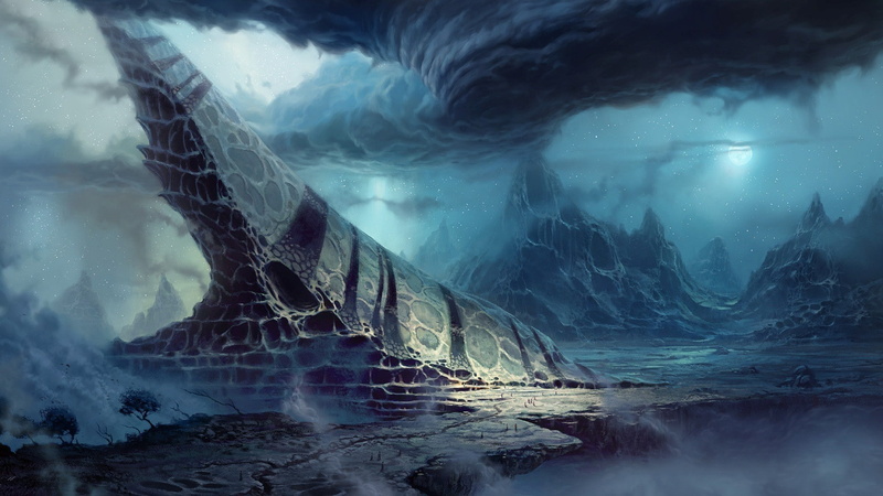 Glacial Lake, fantasy art, artwork, ice, 1080P