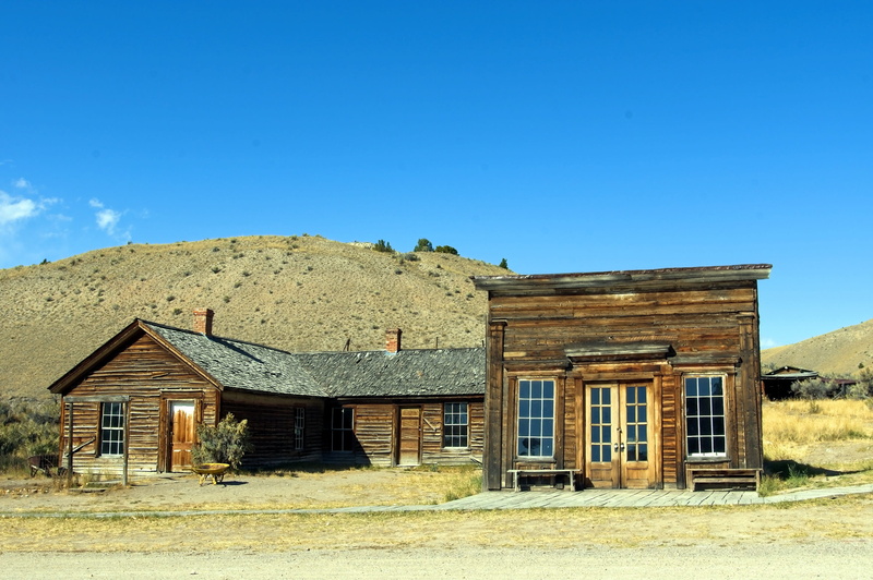 mining, field, rural scene, scenic, architecture, gold, landscape, montana, no people, mine, wild west, sky, nature, built structure, gold rush, grass