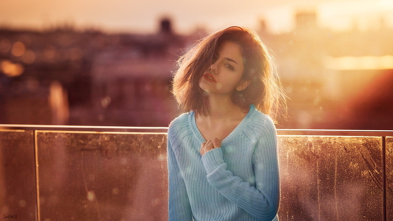 contemplation, 1080P, face, young women, casual clothing, women, adult, outdoors, hairstyle, hair, teenager, depth of field, positive emotion, beautiful woman