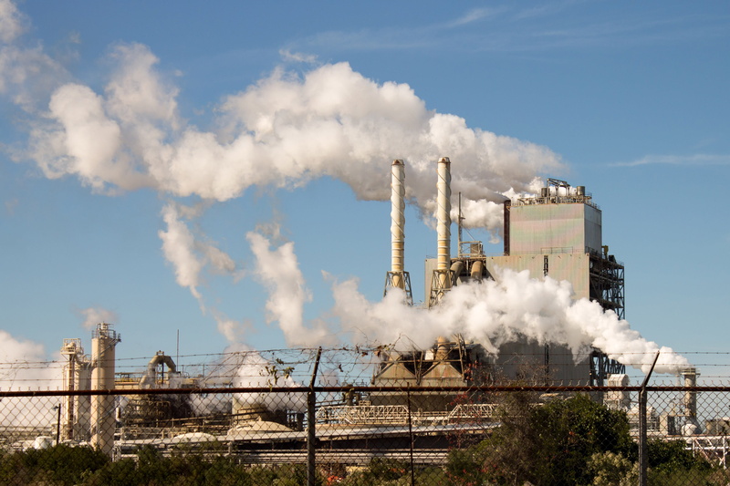 industry, sky, environment, smoke, fumes, smoke stack, environmental damage, chimney, building exterior, rock-tenn factory, Factory, air pollution, Florida