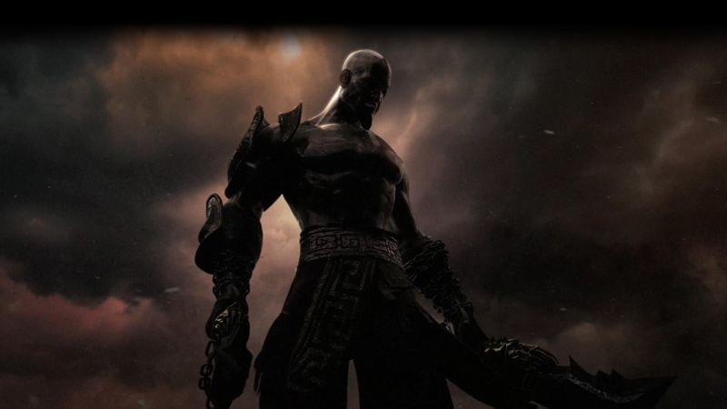 sword, night, weapon, male likeness, God of War III, sculpture, 1080P, cloud - sky, no people, architecture, representation, war, god, the past