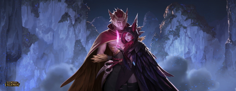 League of Legends, beauty, standing, 4K, nature, one person, women, performance, hairstyle, digital composite, Rakan (League of Legends), Xayah (League of Legends)