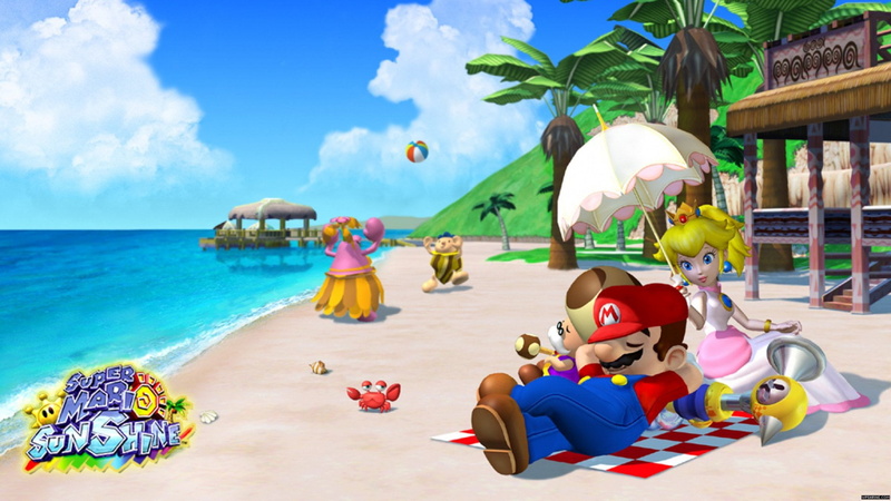 land, Princess Peach, holiday, water, outdoors, real people, nature, trip, cloud - sky, females, group of people, inflatable, Super Mario Sunshine, sea