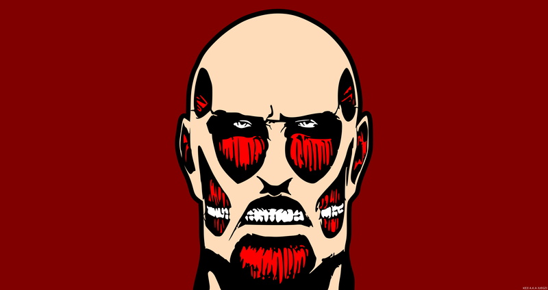 Minimalist, Colossal Titan, Anime, Face, 8K, Attack On Titan