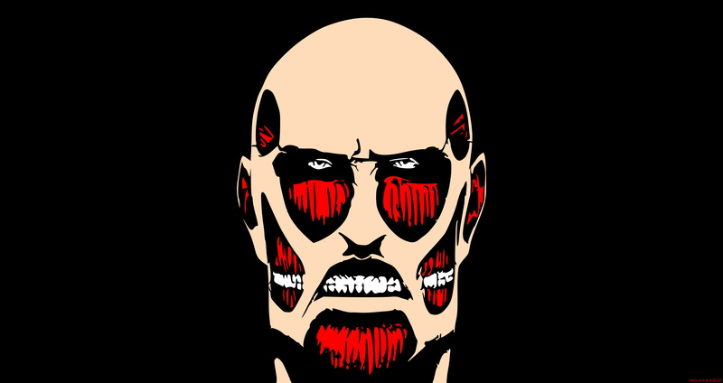 8K, Colossal Titan, Attack On Titan, Minimalist, Anime, Face