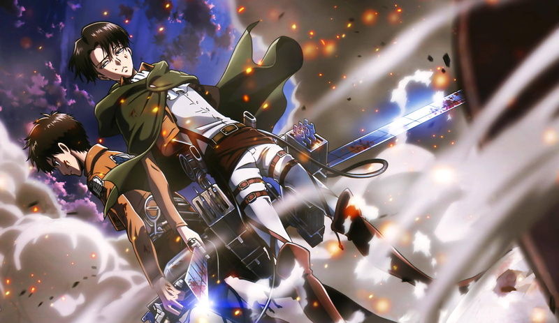 shingeki, jaeger, blood, rivaille, eren, weapon, 4K, kyojin, male