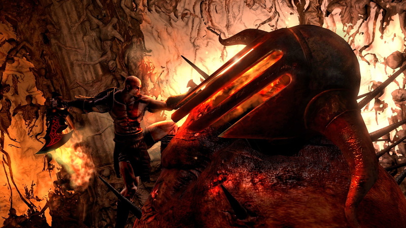 heat - temperature, God Of War III, illuminated, God of War, indoors, real people, people, fire - natural phenomenon, motion, fire, log, glowing, representation