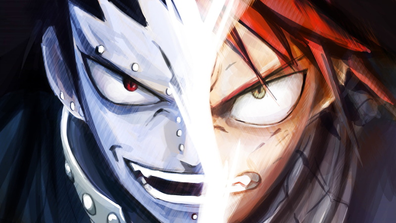 1080P, Fairy Tail, Natsu Dragneel, Gajeel Redfox, Anime