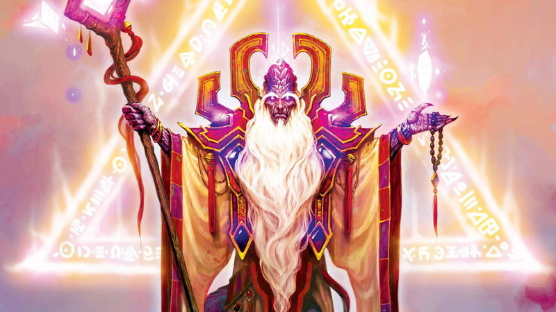 holding, burning, world of warcraft, man, 2K, 2560x1440, scepter, world, cartoon, long, games, world of warcraft: the burning crusade, warcraft, beard
