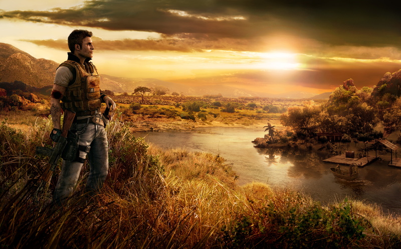 water, real people, holding, full length, rifle, nature, sky, cry, leisure activity, Landscape, 5K, lifestyles, outdoors, river, Far Cry 2, idyllic, beauty in nature