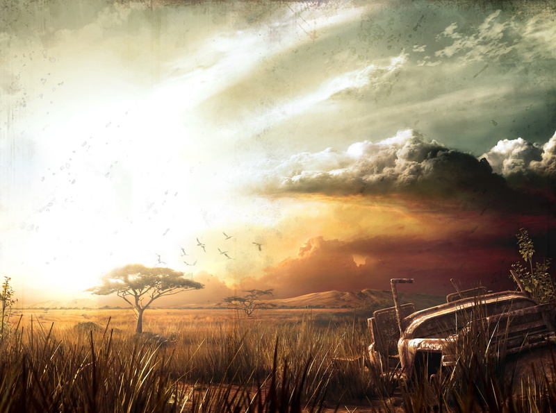 orange color, tranquil scene, Far Cry, nature, scenics - nature, Games, sunset, environment, cry, 4K, plant, video game, grass, land, no people, non-urban scene