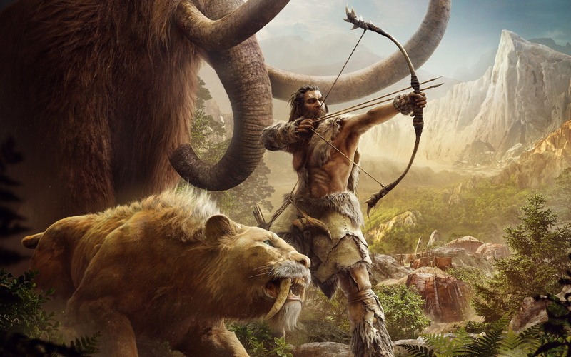 sky, day, primal, group of animals, sunlight, sabertooth, mountain, Far Cry, beauty in nature, animals in the wild, toothed, Games, cry, animal, saber