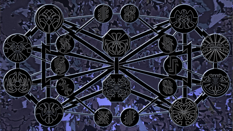 geometric shape, ceiling, transportation, art and craft, Brandon Sanderson, blue, large group of objects, technology, indoors, shape, floral pattern, connection