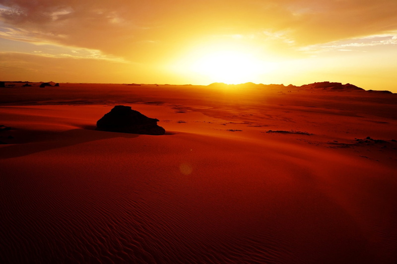 Algeria, 1080P, Desert, Tassili NAjjer, Sahara, Rock, Sunset, Earth, Africa, Dune, Sand