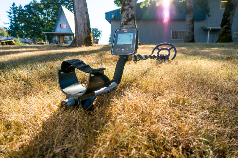 searching, outdoors, stationary, park, day, transportation, detector, 4K, architecture, tree, land vehicle, metal, treasure, grass, sunlight, focus on foreground