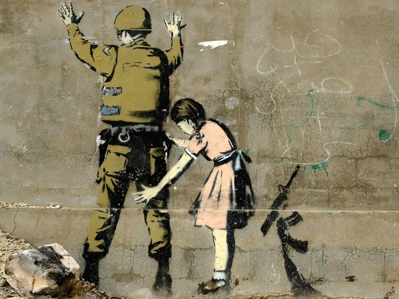 men, Graffiti, females, s, real people, art and craft, illustration, casual clothing, green, 720P, adult, Banksy, text, creativity, day, young adult, army