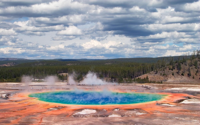 geyser, outdoors, volcanic crater, near, physical geography, brown, no people, geology, painting, tranquility, hot spring, body, non-urban scene, beauty in nature