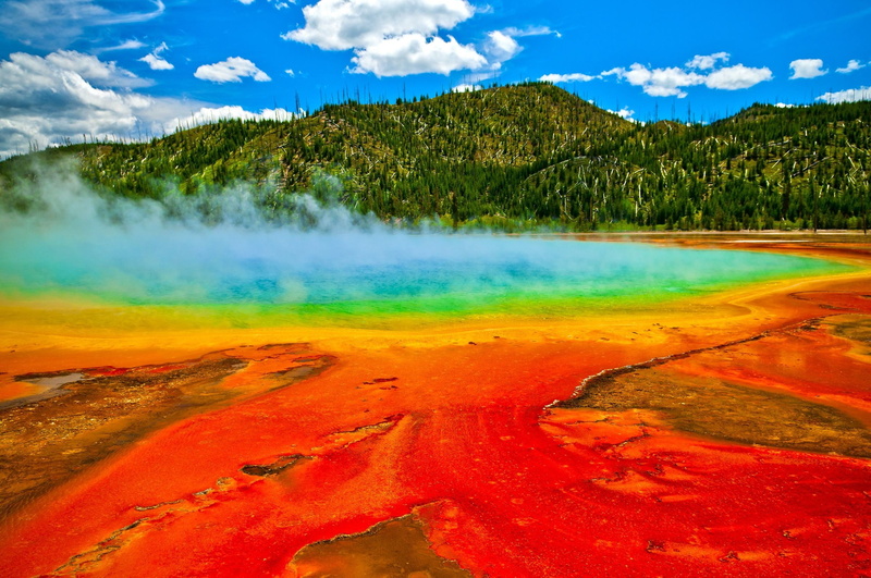 nature, colorful, geysers, 1080P, water, Yellowstone National Park