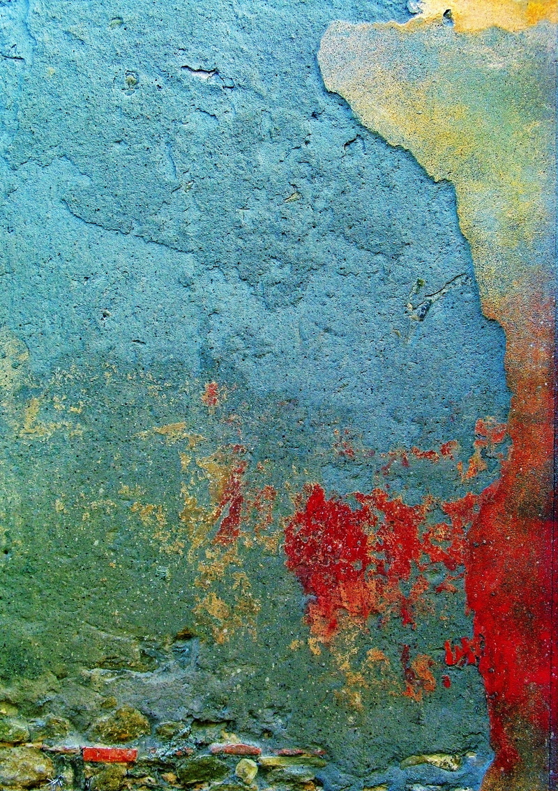 paint container, concrete, red, abstract, day, rust, yellow, textured, outdoors, built structure, deterioration, atlas, no people, 2K, damaged, run-down